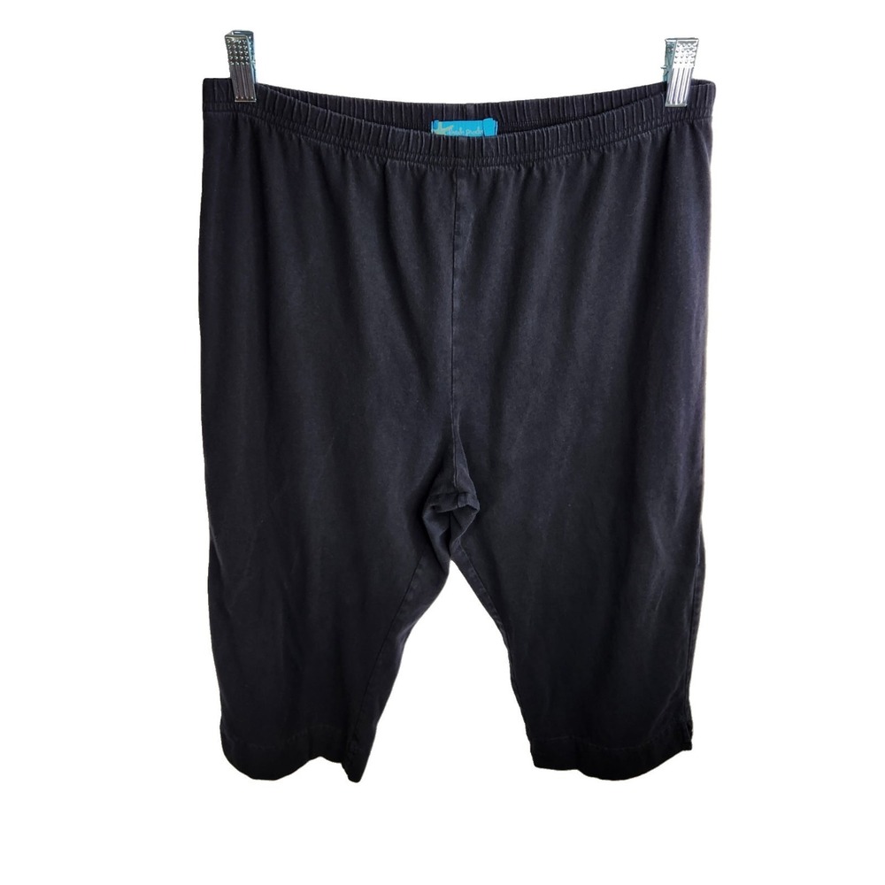 Fresh‎ Produce Pull On Crop Pants Womens Size Large Black Elastic Waist